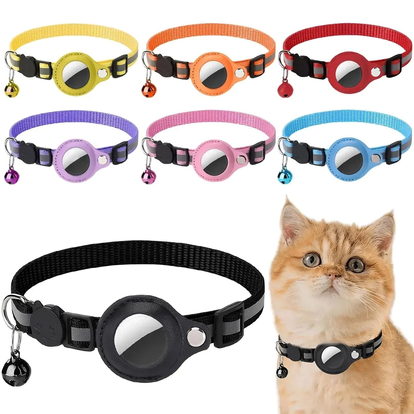 Electra Reflective Cat Collar with Apple AirTag Holder