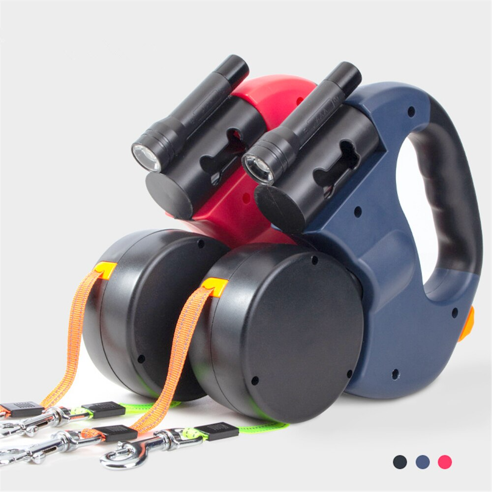 Electra Dual Retractable Pet Leash with Light