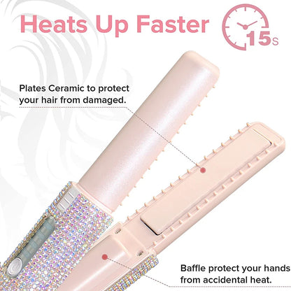 Electra Portable Hair Straightener With Rhinestones