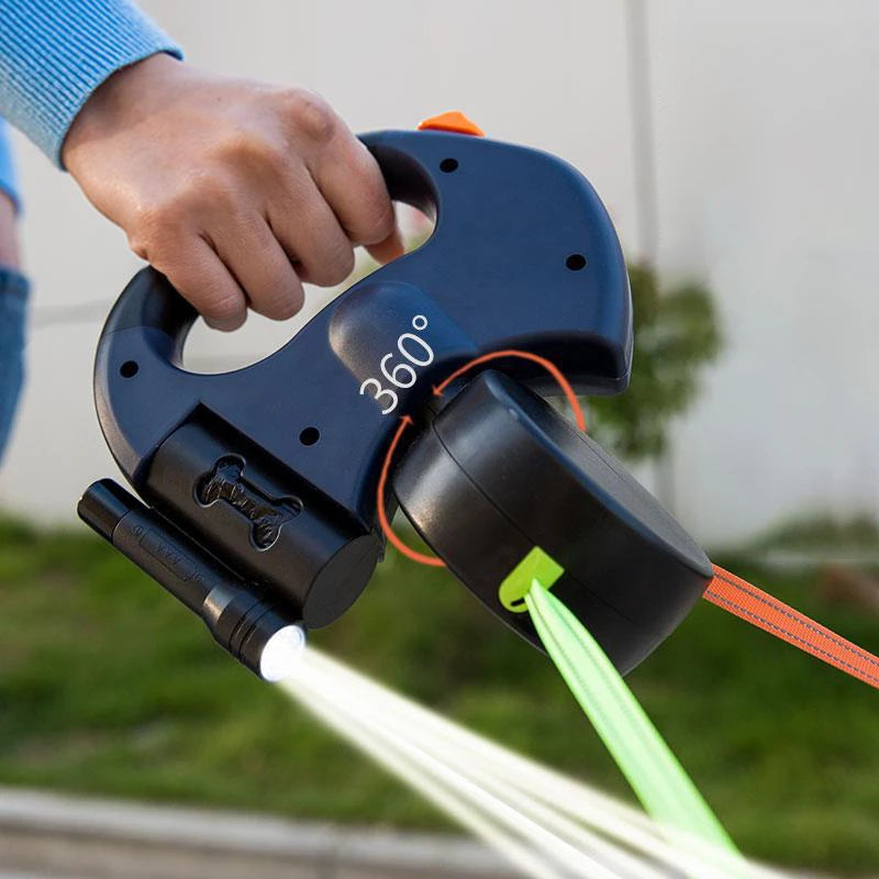 Electra Dual Retractable Pet Leash with Light