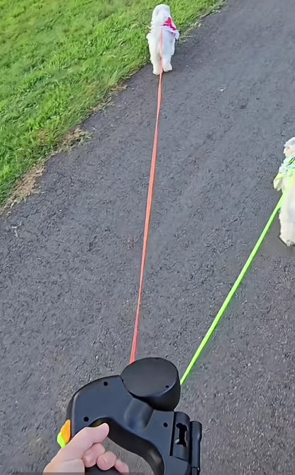 Electra Dual Retractable Pet Leash with Light